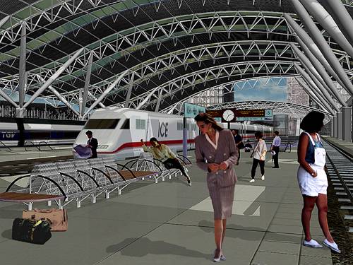 Innenraumperspektive der Halle (49,2 KB)