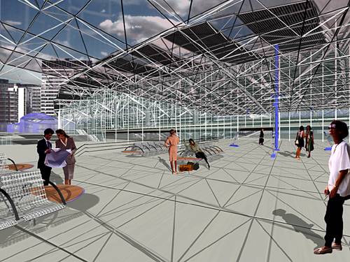 Perspektivische Ansicht der Halle (50,7 KB)